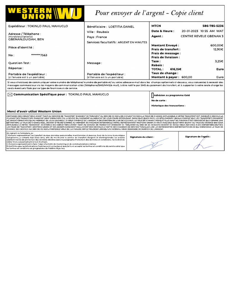 Western Receipt | PDF