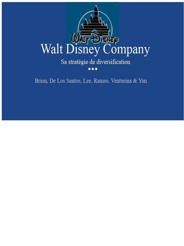 Stratégies de Diversification de Disney | PDF | The Walt Disney Company ...