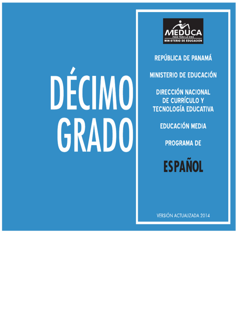 Panama 10th Grade Spanish Curriculum Guide | PDF | Knowledge | Theory