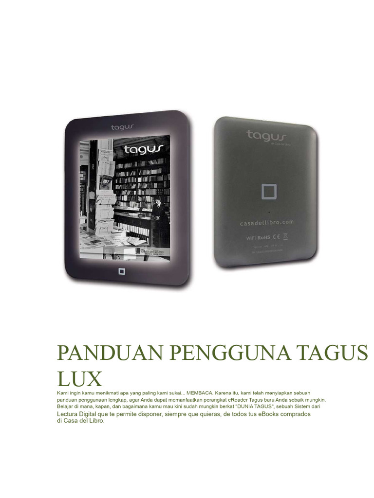 Panduan Lengkap eReader Tagus Lux | PDF