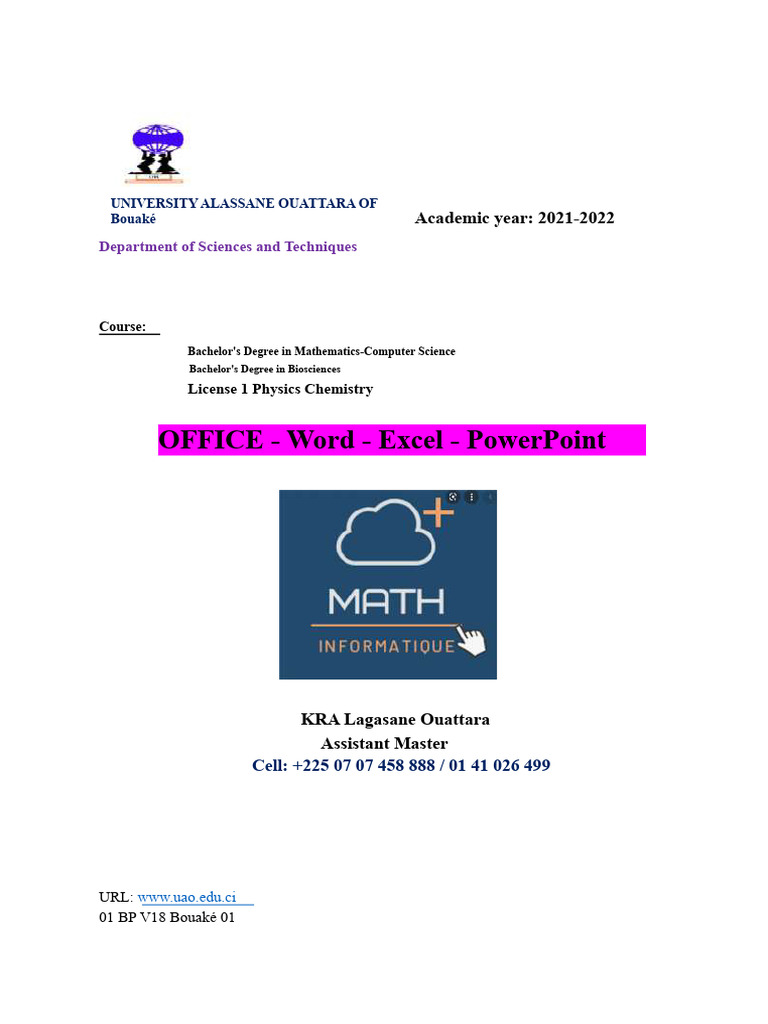Microsoft Word Course Overview 2021-2022 | PDF | Microsoft Excel ...