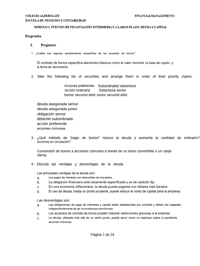 Módulo 2 Fuentes de Financiamiento Intermedio y A Largo Plazo | PDF ...