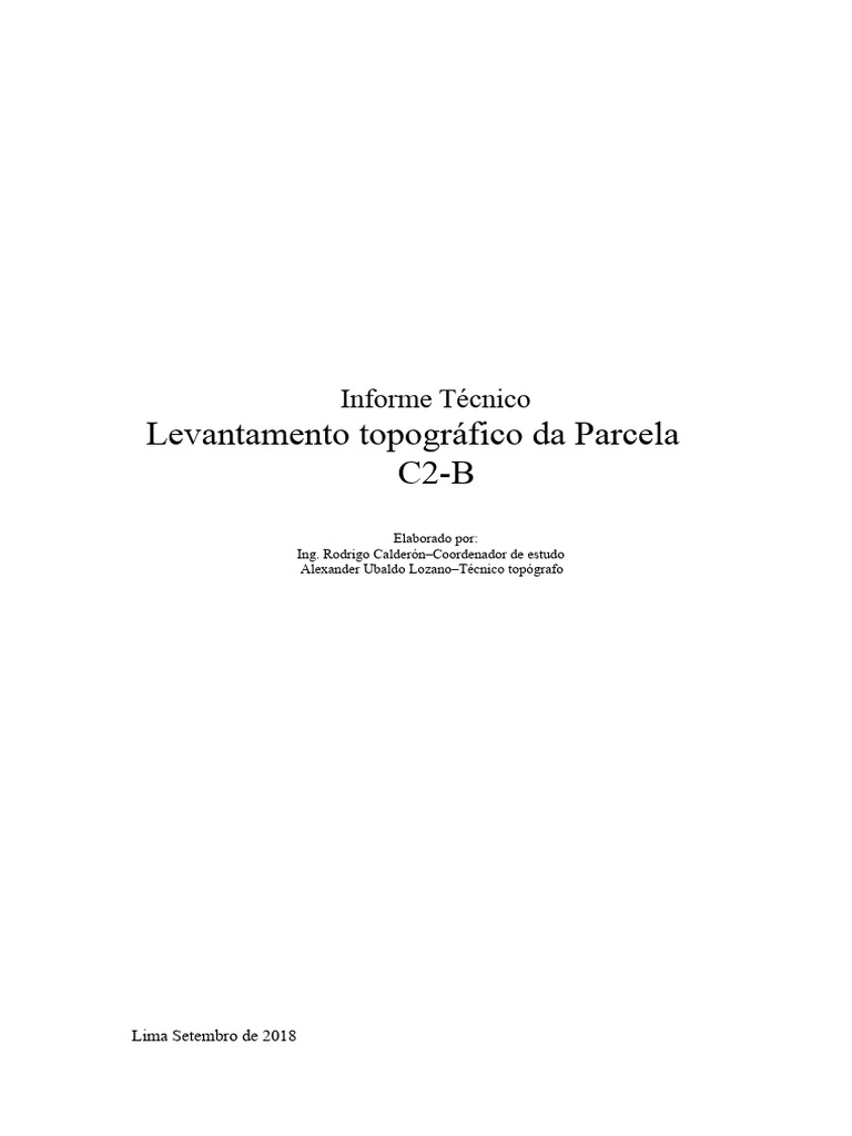 Levantamento Topográfico da Parcela C2-B | PDF | Geofísica | Dados e ...