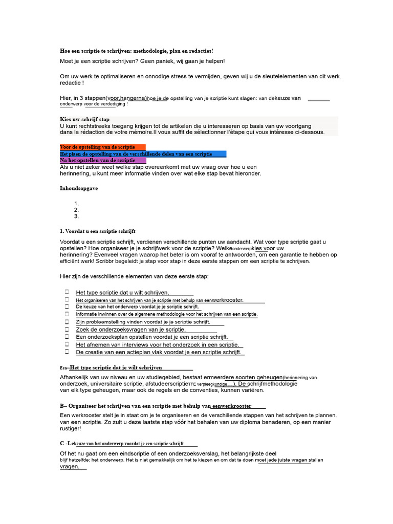 Hoe Een Scriptie Te Schrijven | PDF