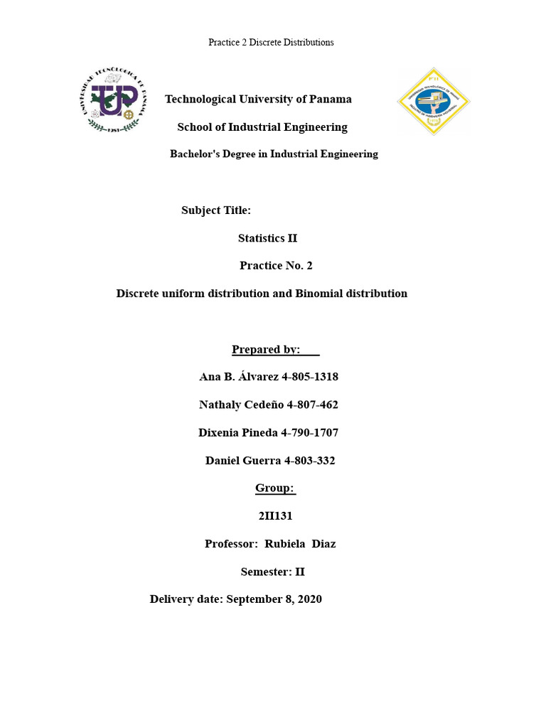 Discrete Distribution Practice Guide | PDF | Probability Distribution ...