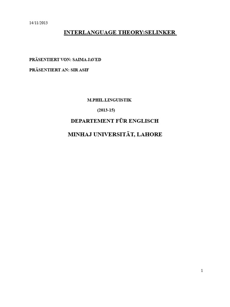 Interlanguage | PDF