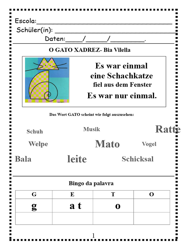 Didaktische Sequenz - Die Schachkatze | PDF