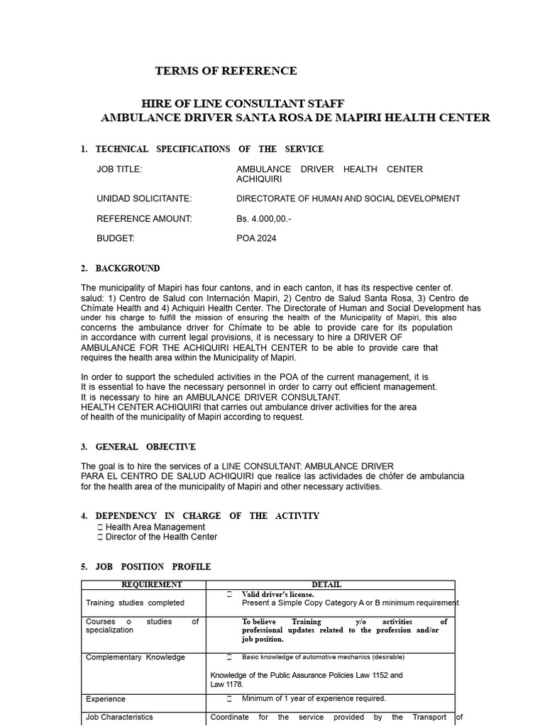 AMBULANCE DRIVER TDR | PDF | Driver's License | Ambulance
