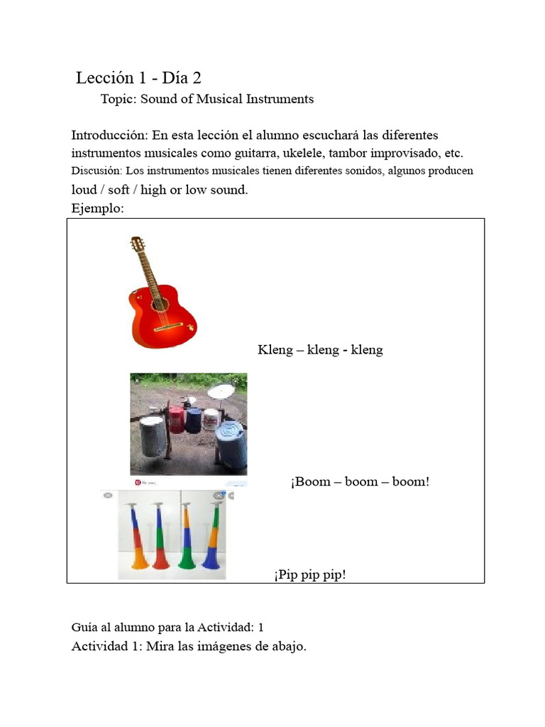 Sonidos de Instrumentos Musicales | PDF | Instrumentos musicales ...