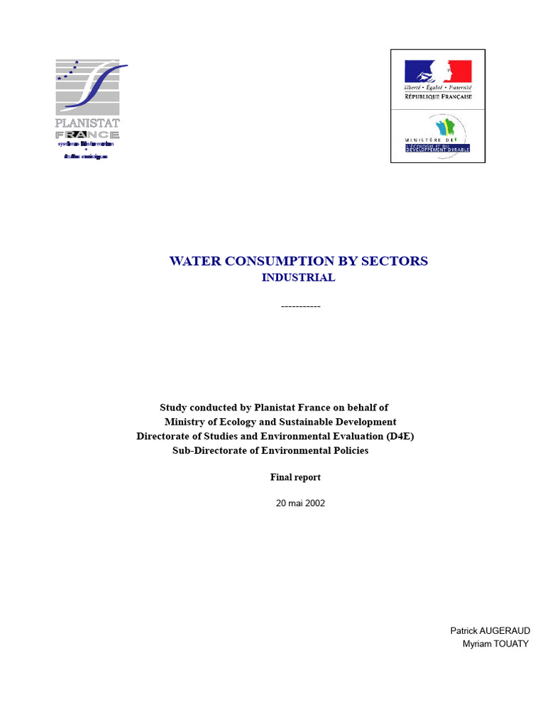 Industrial Water Consumption Study | PDF | Water | Water Supply