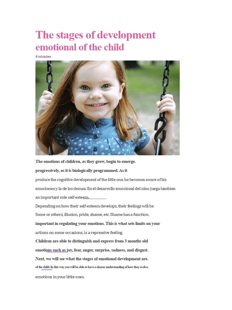 Stages of Child Emotional Development | PDF | Emotions | Feeling