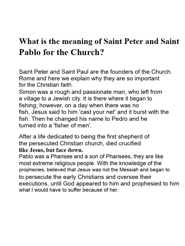 Importance of Saints Peter and Paul | PDF