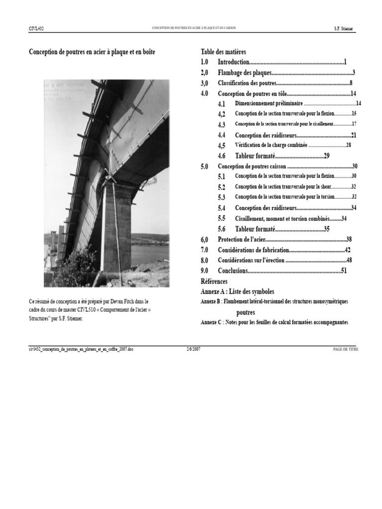 Conception de poutres en acier à plaque et caisson | PDF | Flambage ...