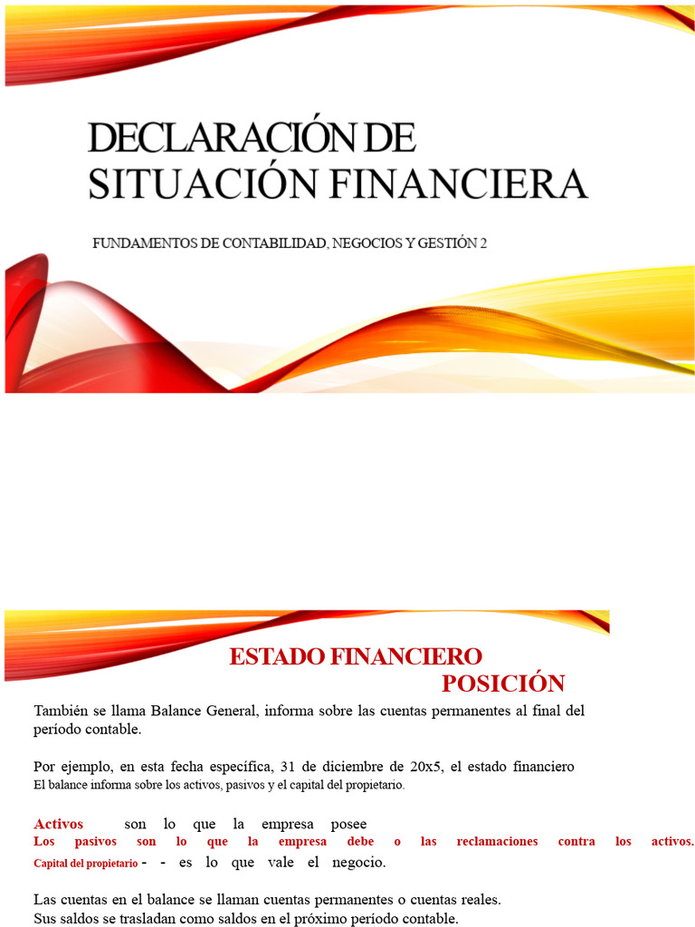 Estado de Situación Financiera | PDF | Contabilidad | Bancos
