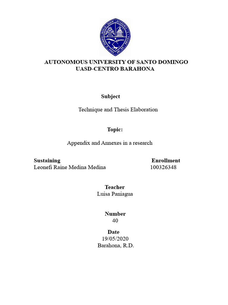 Understanding Research Appendices & Annexes | PDF