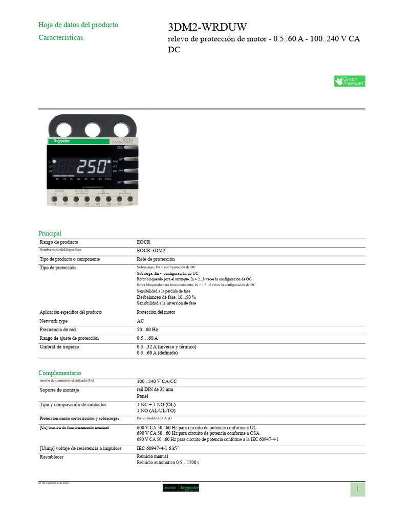 Eocr 3dm2-Wrduw | PDF | Relé | Red eléctrica