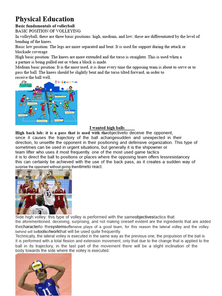 Volleyball Basics: Positions and Techniques | PDF | Atoms | Chemical ...