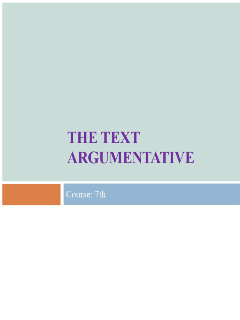 Understanding Argumentative Texts | PDF | Argument | Reason