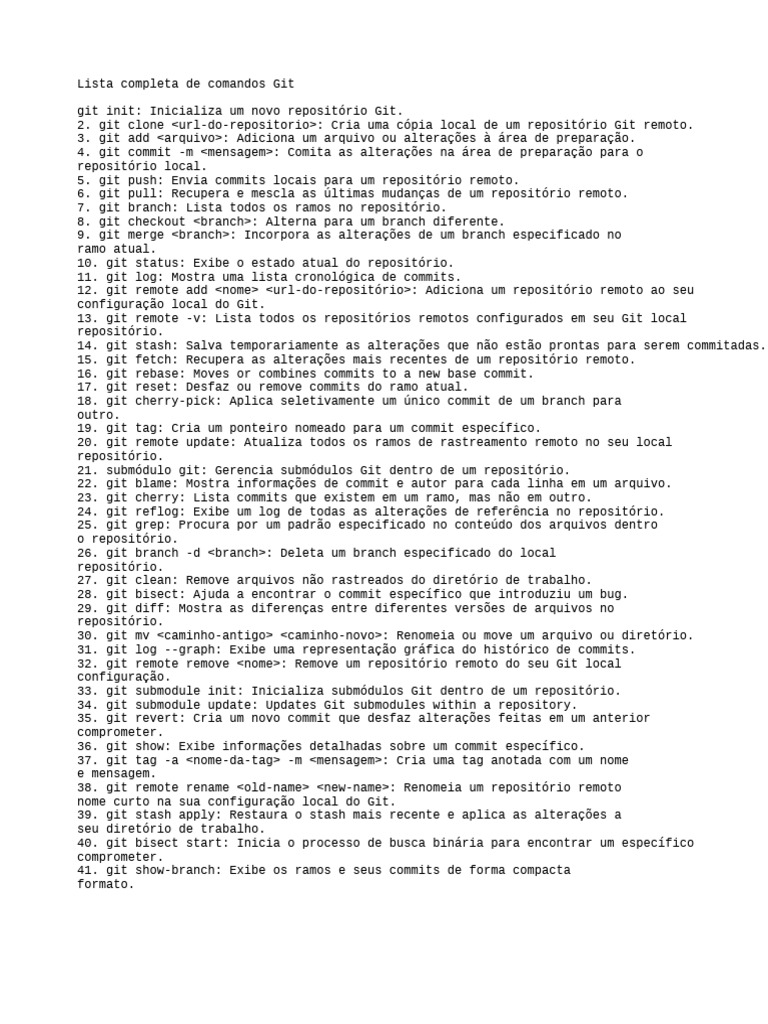Comandos Essenciais do Git | PDF | Diretório (informática) | Software ...