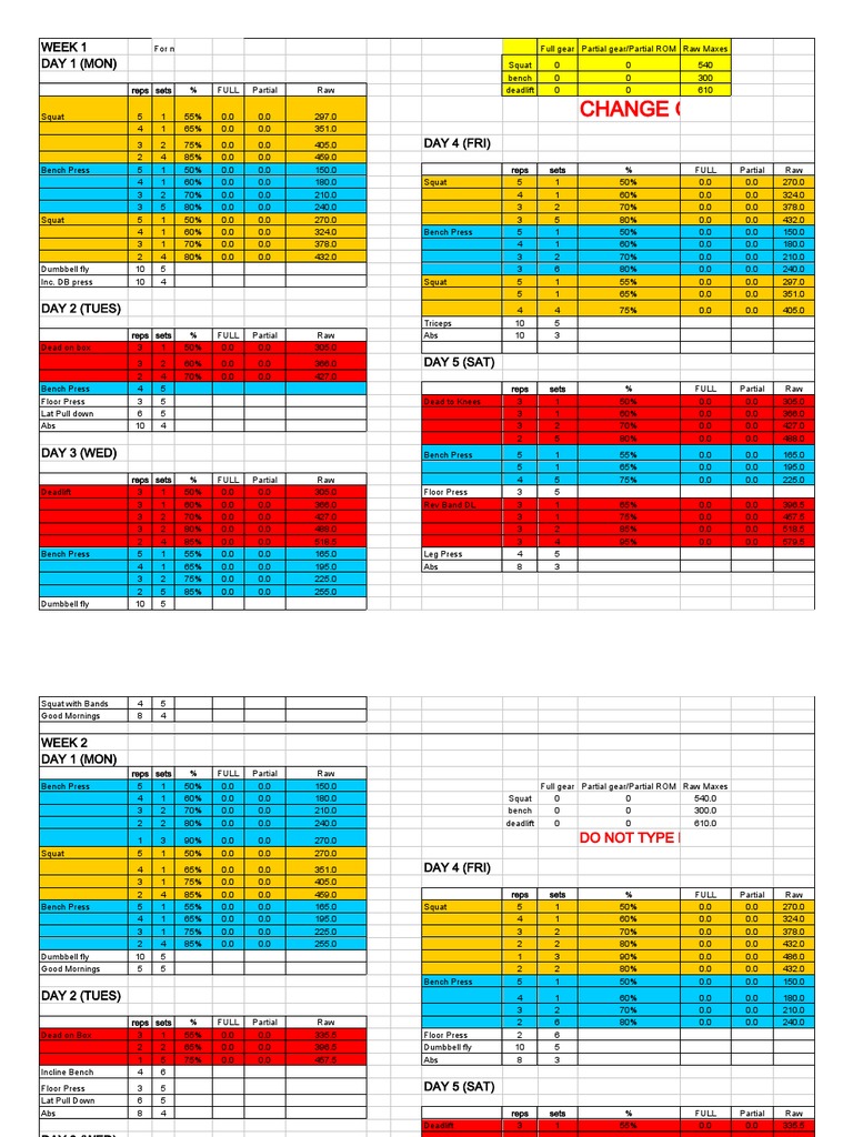 Powerlifting Upper Body Program | PDF | Cooking, Food & Wine | Computers