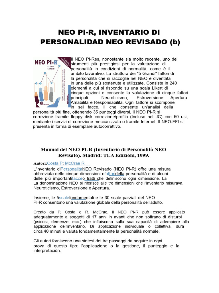 Test NEO-PI-R | PDF
