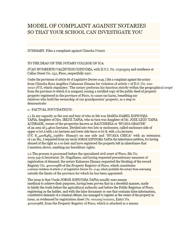 Complaint Against Notary Misconduct | PDF | Common Law | Justice