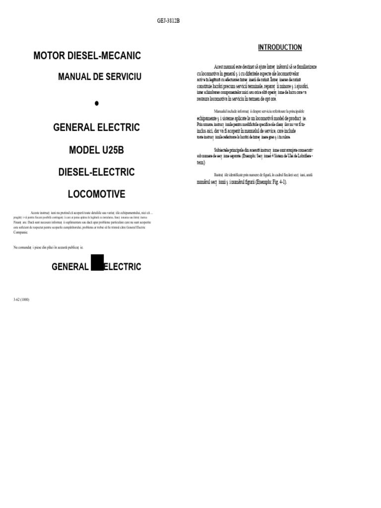 Manual de Service GE 7FDL16 Diesel | PDF