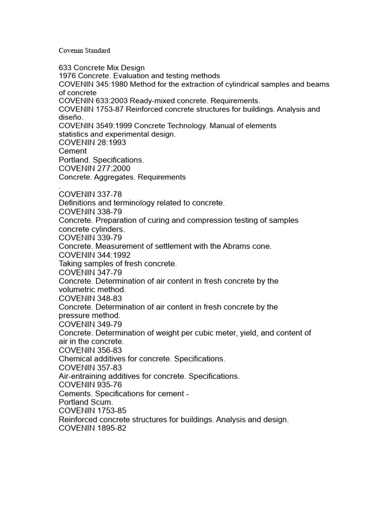 Comprehensive Guide to Concrete Standards | PDF | Concrete | Road Surface