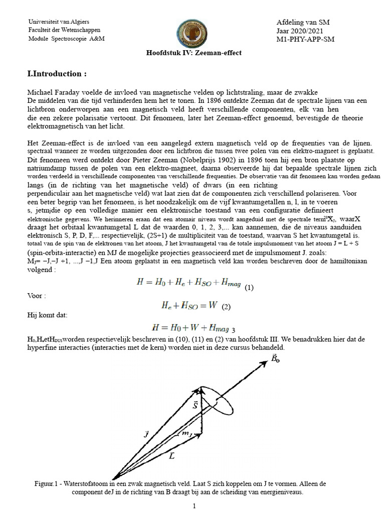 Hoofdstuk IV - Zeeman-Effect | PDF