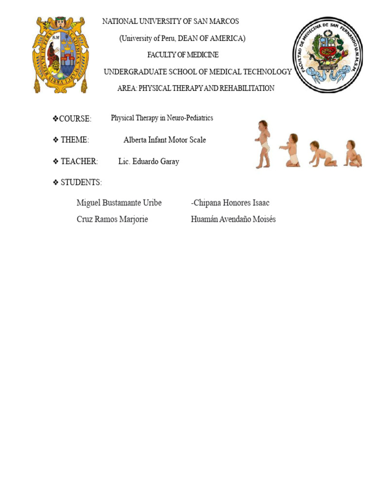 ALBERTA INFANT MOTOR SCALE | PDF | Anatomical Terms Of Motion | Bipedalism