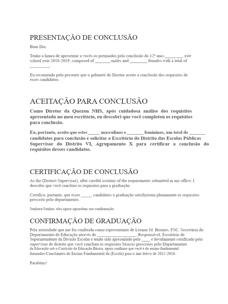 Apresentação de Conclusão | PDF