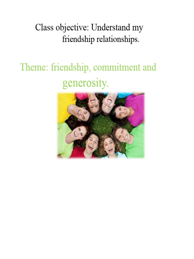 Friendship, Commitment, and Generosity | PDF