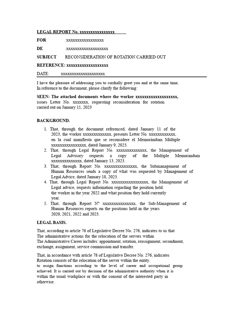 Legal Review of Employee Rotation Request | PDF | Business | Justice