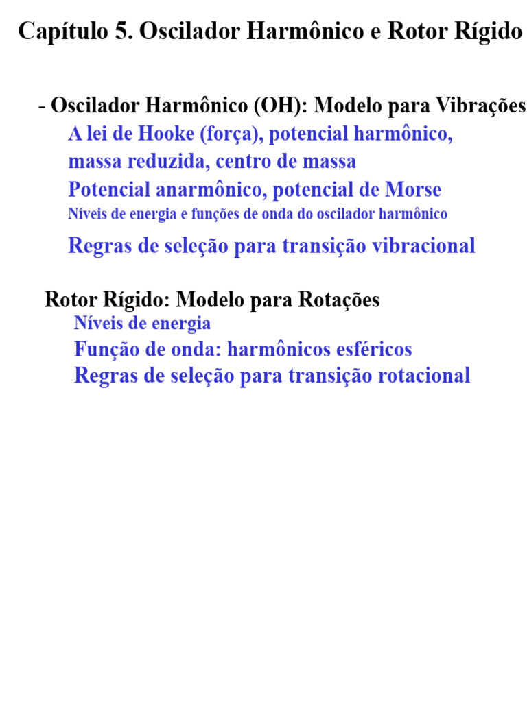 Oscilador Harmônico e Rotor Rígido | PDF | Física | Mecânica Clássica