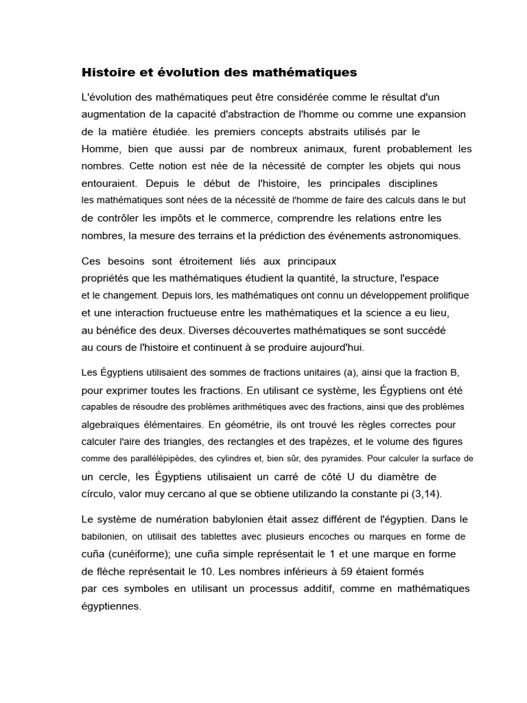 Histoire et évolution des mathématiques | PDF | Mathématiques | Géométrie