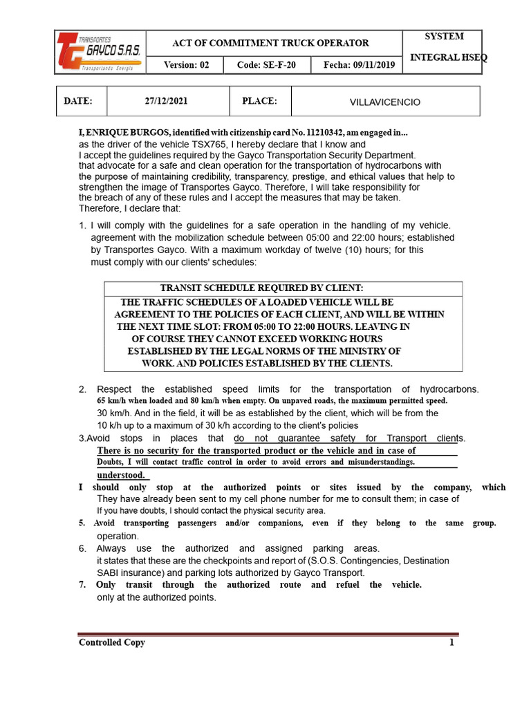 Commitment Act | PDF