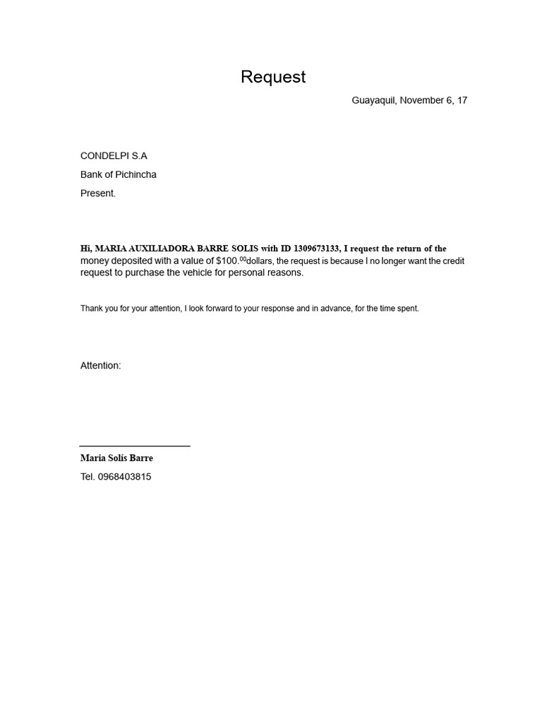 Application to Withdraw Money | PDF