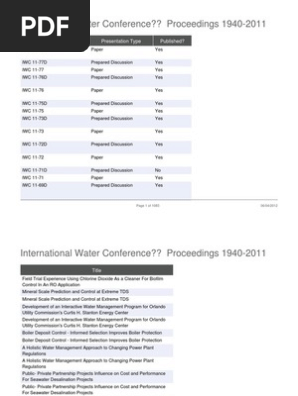 International Water Conference Proceedings 1940 11 Membrane Desalination