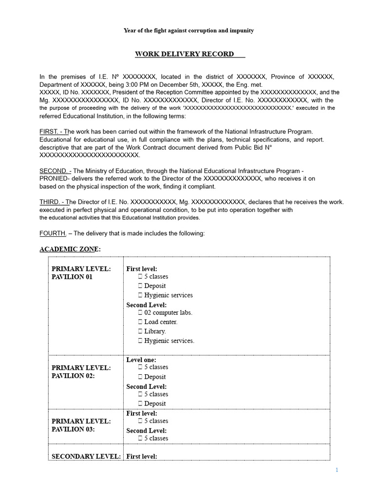 WORK DELIVERY ACT | PDF