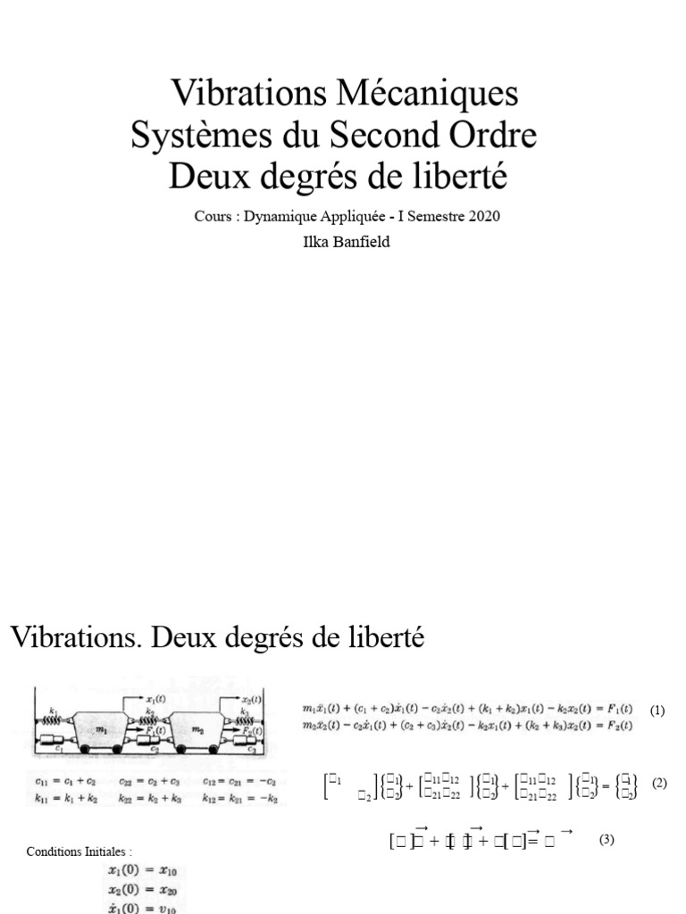 Vibrations Mécaniques à Deux Degrés de Liberté | PDF | Mode normal ...
