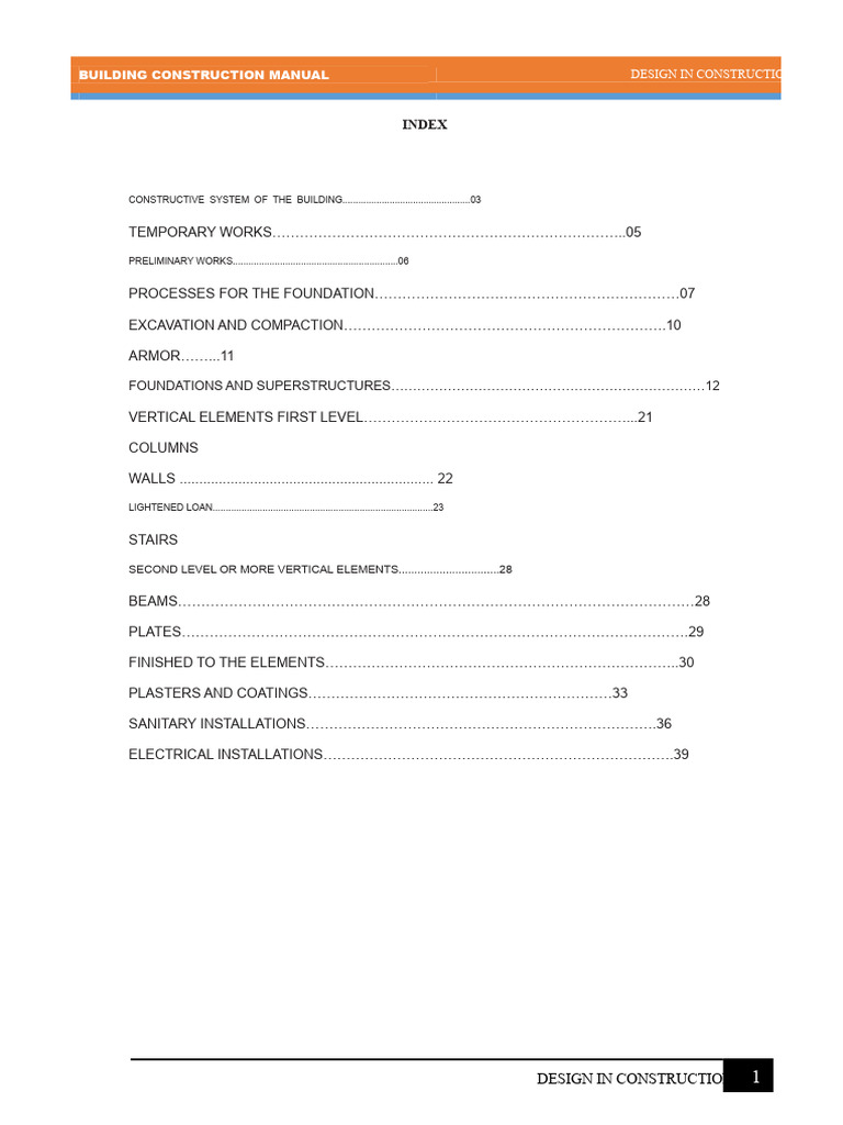 Building Construction Manual Overview | PDF | Foundation (Engineering ...