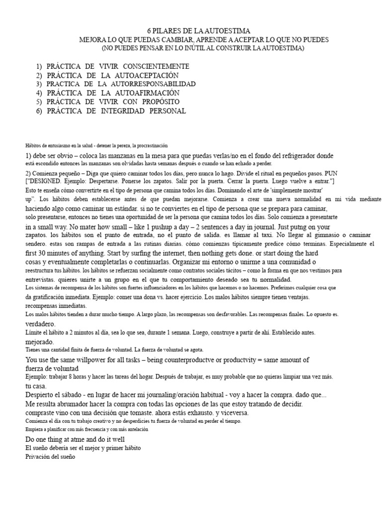 6 Claves para Mejorar tu Autoestima | PDF | Mente | Pensamiento