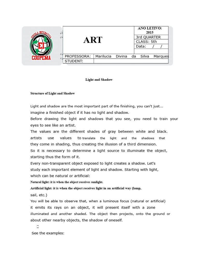 Understanding Light and Shadow in Art | PDF | Shadow | Light