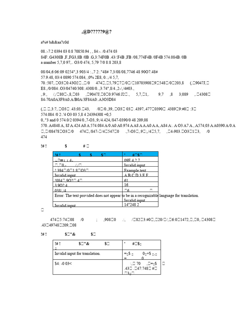 Nonsensical Text and Invalid Input Analysis | PDF | Secondary Sector Of ...
