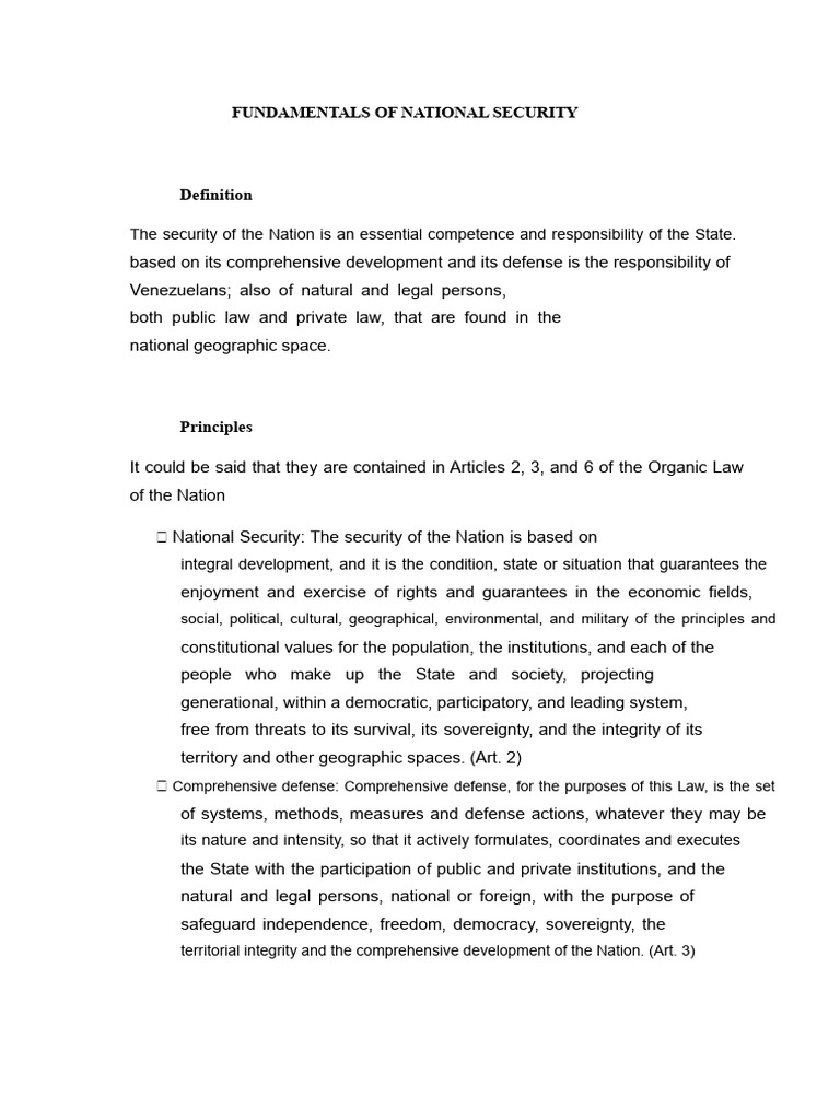 Foundations of National Security 3 | PDF | State (Polity) | Nation