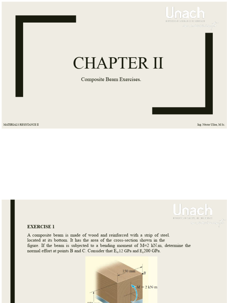 Composite Beam Stress Analysis Exercises | PDF | Beam (Structure) | Bending