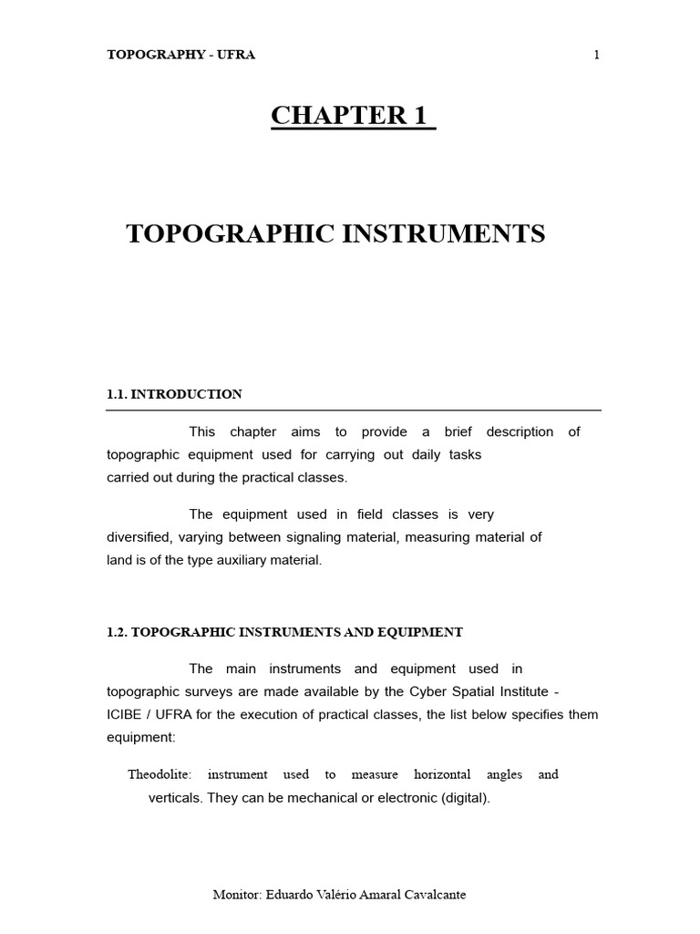 Topographic Instruments Overview | PDF | Surveying | Topography