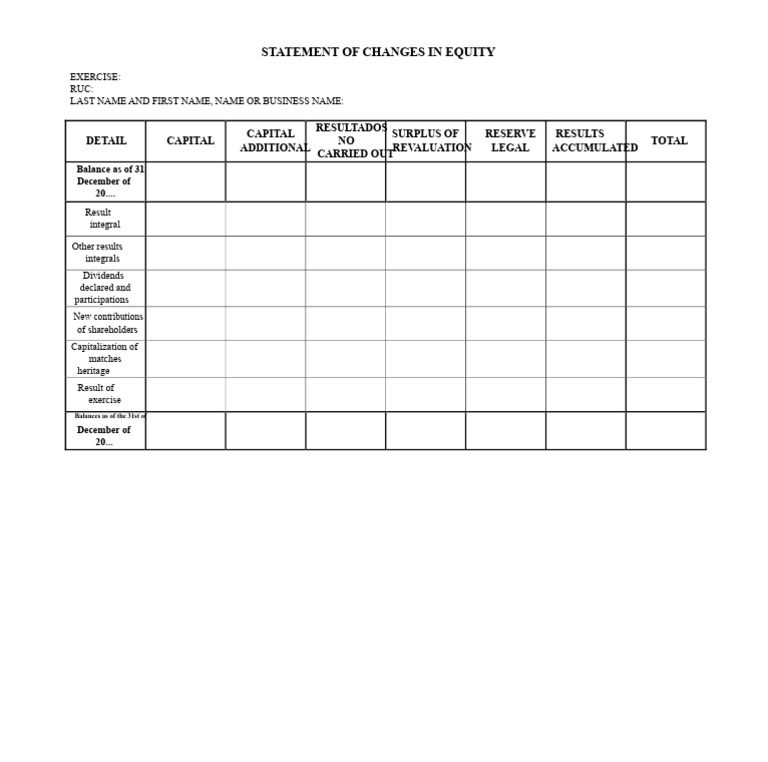 Statement of Changes in Equity | PDF