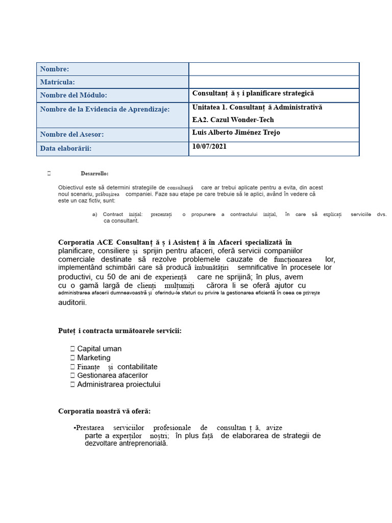 Nombre: Matrícula: Nombre Del Módulo: Nombre de La Evidencia de ...