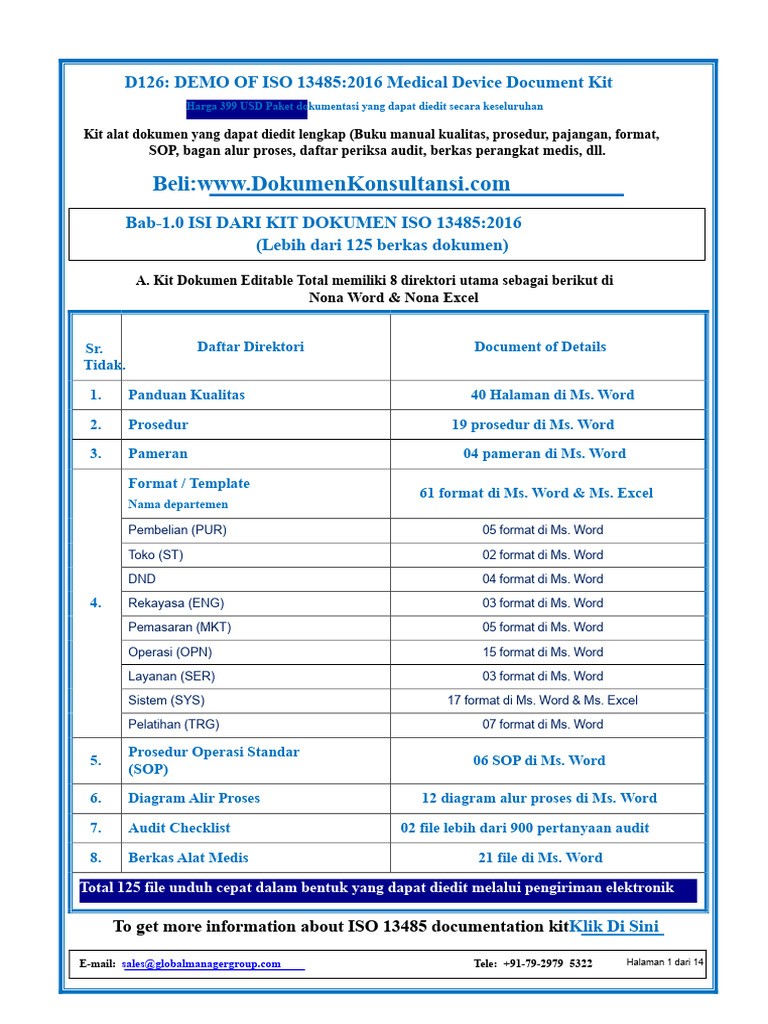 Dokumen Manual Iso 13485 | PDF
